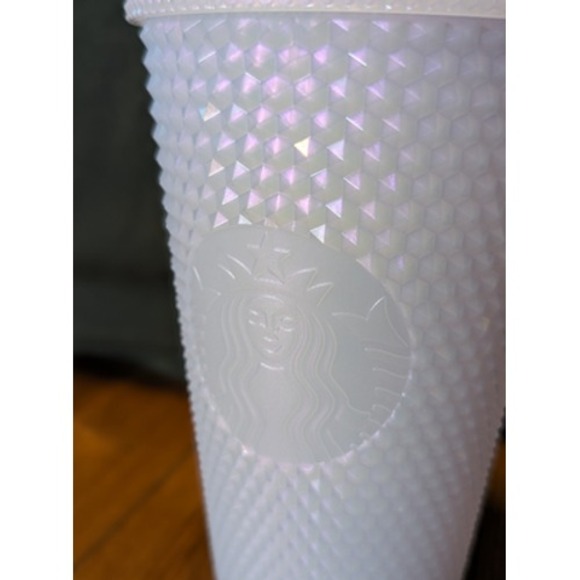 Starbucks Iridescent Tumbler 24oz Textured Cup Straw Set Avocado Topper New - Picture 1 of 4